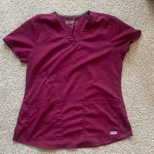 Womens Grey’s Anatomy by Barco scrub top, maroon size M